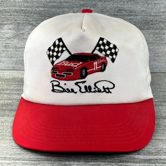 VTG Bill Elliott Bud King Of Beers USA Made Snapback Trucker Hat OSFA 1994 90s - Picture 3 of 16